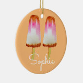 Roze cola popsicles damesthema's naam snoepjes keramisch ornament (Rechts)