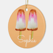Roze cola popsicles damesthema's naam snoepjes keramisch ornament (Links)