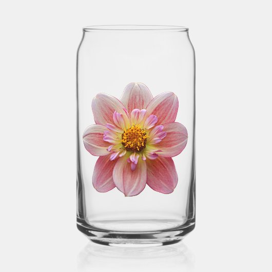 Roze Collarette Dahlia Bloom Bloemen Blikvorm Glas (Voorkant)