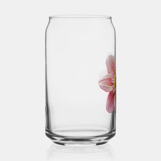 Roze Collarette Dahlia Bloom Bloemen Blikvorm Glas (Rechts)