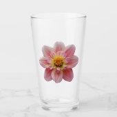 Roze Collarette Dahlia Bloom Bloemen Glas (Voorkant)