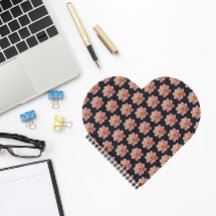 Roze Collarette Dahlia Floral Pattern on Black