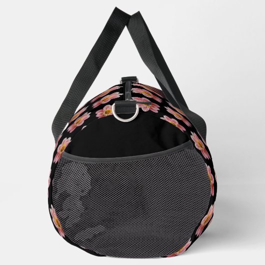 Roze Collarette Dahlia Floral Pattern on Black Plunjezak (Rechts)