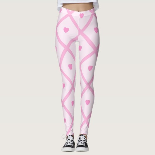 Roze Collectie met moderne spelden Leggings (Voorkant)