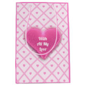 Roze Collectie met moderne spelden Medium Cadeauzakje (Voorkant)