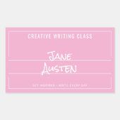 Roze College Compositie Notitieboek Label (Voorkant)