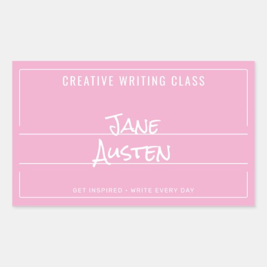 Roze College Compositie Notitieboek Label (Voorkant)