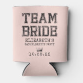Roze Collegiate Team Bride Bachelorette Party Blikjeskoeler (Voorkant)