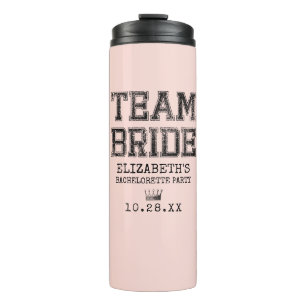 Roze Collegiate Team Bride Bachelorette Party Thermosbeker