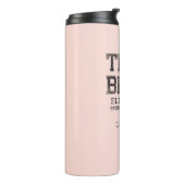 Roze Collegiate Team Bride Bachelorette Party Thermosbeker (Gedraaid links)