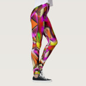 Roze cologe verdraaide snijdsels en inkepende kras leggings (Rechts)