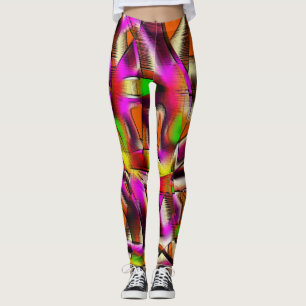 Roze cologe verdraaide snijdsels en inkepende kras leggings