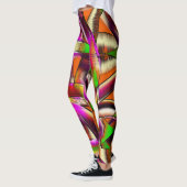 Roze cologe verdraaide snijdsels en inkepende kras leggings (Links)