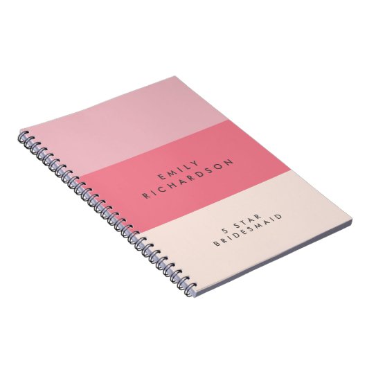 Roze Colorblock bruidsmeisje spiraal Notitieboek (Rechterzijde)