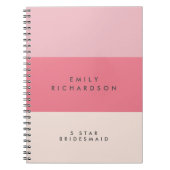 Roze Colorblock bruidsmeisje spiraal Notitieboek (Voorkant)