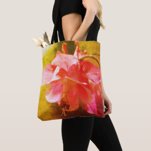 Roze Columbine-bloem kunst close-up    Tote Bag