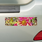 Roze columbine Colorado bumpersticker (Op auto)