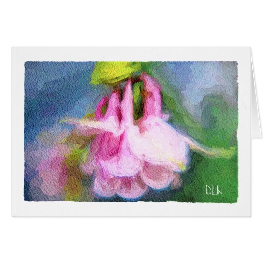Roze Columbine/Floral/Waterverf Kijk (Voorkant Horizontaal)