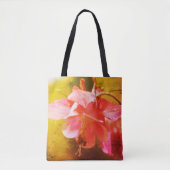 Roze Columbine Flower Art Close-up Tote Bag (Voorkant)
