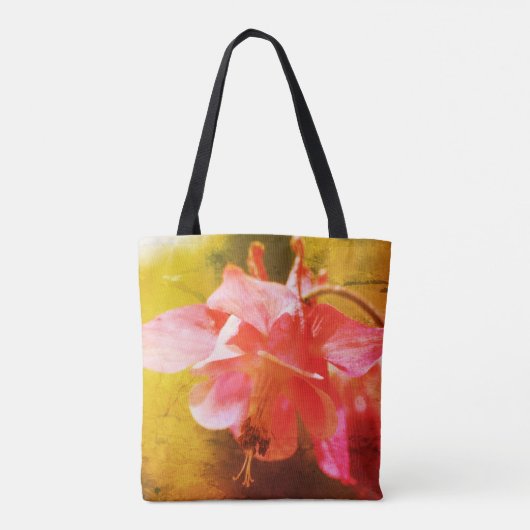 Roze Columbine Flower Art Close-up Tote Bag (Achterkant)