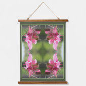 Roze Columbine Flower Close-up Abstract Hangend Wandkleed (Voorkant)
