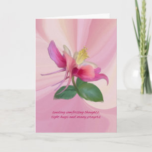Roze Columbine Melodie – Troostende Sympathie Kaart