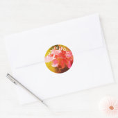 Roze Columbinevloer Dank je Ronde Sticker (Envelop)