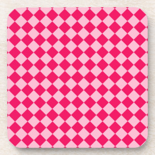 Roze combinatie diamantpatroon van Shirley Taylor Bier Onderzetter