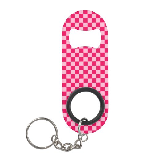 Roze combinatie klassiek schaakbord van STaylor Mini Flessenopener (Voorkant)