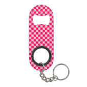 Roze combinatie klassiek schaakbord van STaylor Mini Flessenopener (Achterkant)