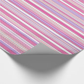 Roze combinatiestrepen cadeaupapier (Hoek)