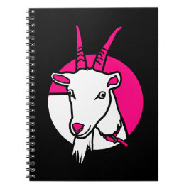 Roze Comic Goat Digitaal Portret Notitieboek