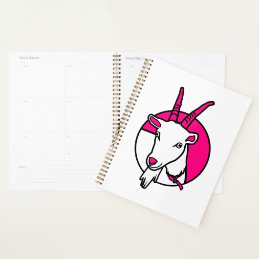 Roze Comic Goat Digitaal Portret Planner (Display)