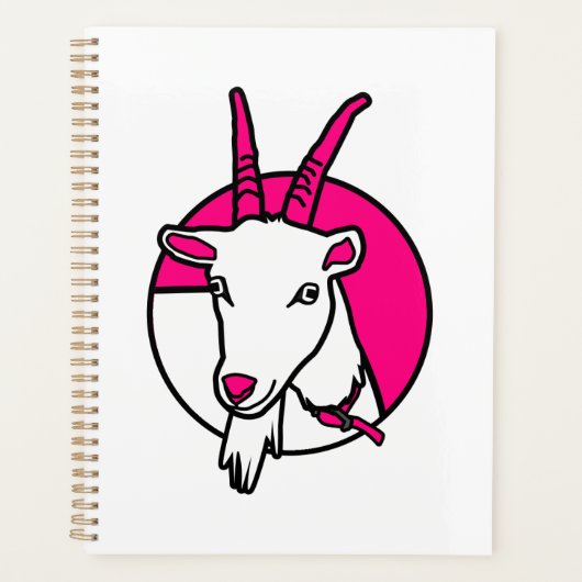 Roze Comic Goat Digitaal Portret Planner (Voorkant)