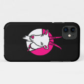 Roze Comic Goat Digitaal Portret Zwarte Achtergron Case-Mate iPhone Case (Achterkant (horizontaal))