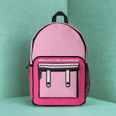 Roze Comic Style Cartoon Gedrukte Rugzak