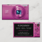 Roze compacte camera fotograaf visitekaartje (Voorkant / Achterkant)