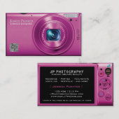 Roze compacte camera professionele fotograaf visitekaartje (Voorkant / Achterkant)