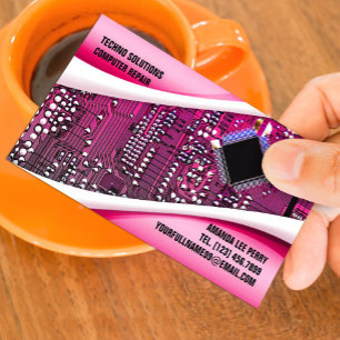 Roze Computer Reparatie Visitekaartje