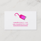 Roze computermuis visitekaartje (Achterkant)