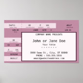 roze concertkaartje poster (Voorkant)