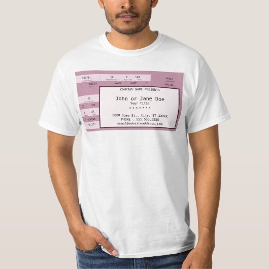 roze concertkaartje t-shirt (Voorkant)