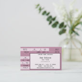 roze concertkaartje visitekaartje (Staand voorkant)