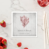 Roze conch Shell Wedding Paper Napkins Servet (Insitu)