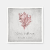 Roze conch Shell Wedding Paper Napkins Servet (Voorkant)