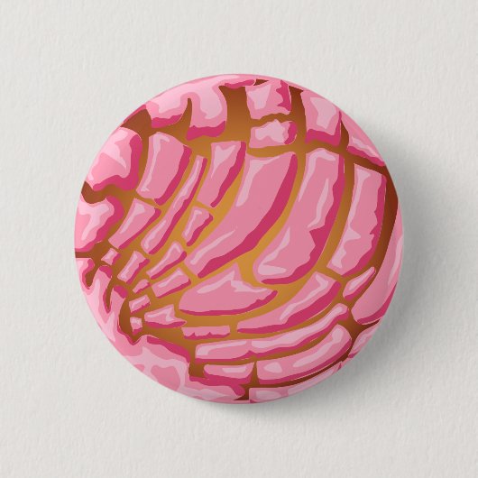 Roze Concha Mexicaans Pan Dulce Gebak Grafisch Ronde Button 5,7 Cm (Voorkant)