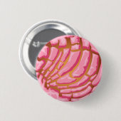 Roze Concha Mexicaans Pan Dulce Gebak Grafisch Ronde Button 5,7 Cm (Voorkant /achterkant)