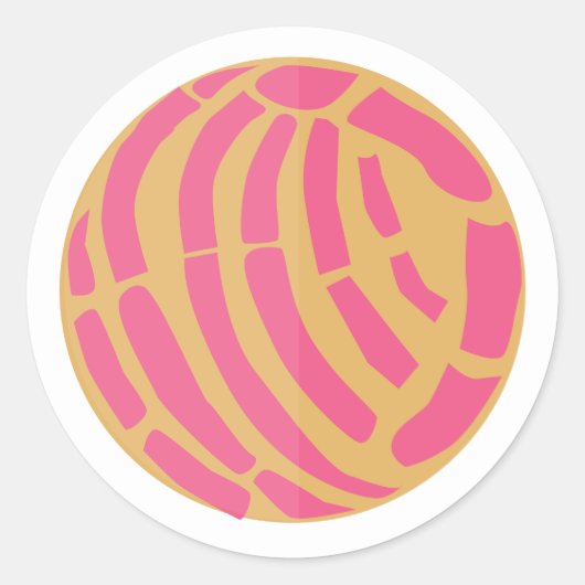 Roze Concha Méxicaans zoet brood pan dulce Ronde Sticker (Voorkant)