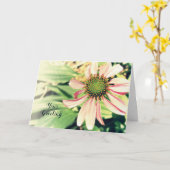 Roze conefloer elke keer kaart (Gele Bloem)