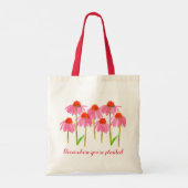 Roze Coneflower Bloom waar je bent geplant Tote Bag (Achterkant)